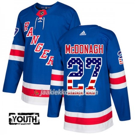 Lapsille NHL New York Rangers Pelipaita Ryan McDonagh 27 Adidas 2017-2018 Sininen USA Flag Fashion Authentic